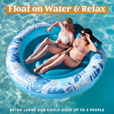 Inflatable Pool Float Lounge Round Suntan Tub Floatie for Adults, 72" x 65" Pink